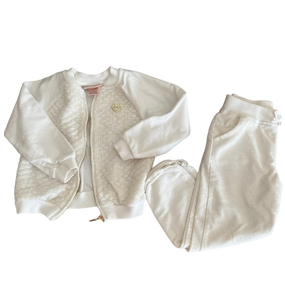 Juicy Couture- Girls Matching Set-Size 4. Color cream and gold - Picture 1 of 8